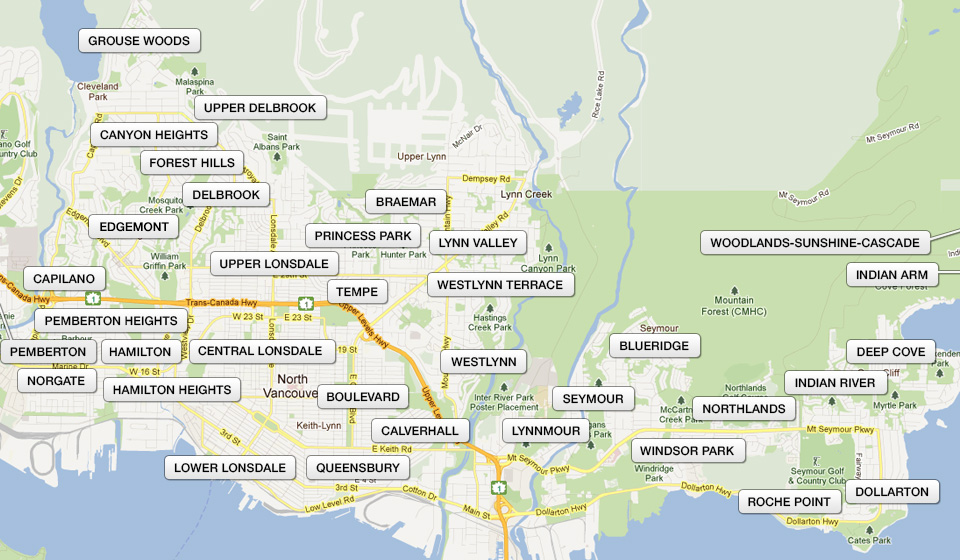 North Vancouver Map